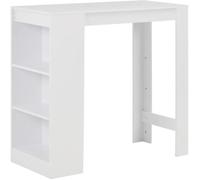 vidaXL Table de bar avec étagère Blanc 110x50x103 cm