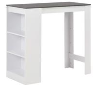 Vidaxl Table De Bar Avec Étagère Blanc 110x50x103 Cm Blanc