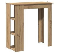 vidaXL Table de bar 856761 chêne artisanal en bois d'ingénierie avec étagère Marron