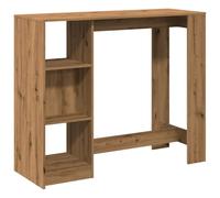 vidaXL Table de bar 854399 – Table haute avec étagère en chêne artisanal (bois d'ingénierie)