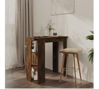 vidaXL Table de bar avec étagère Chêne fumé 102x50x103,5 cm Aggloméré