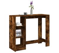 vidaXL Table de bar avec étagère chêne fumé bois d'ingénierie, table de pub, table haute, table de tabouret de bar, table de 854395