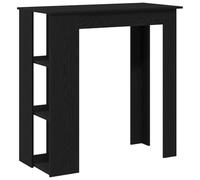 Table De Bar Vidaxl Avec Étagère - Chêne Noir, 102x50x103,5 Cm, Fabriquée En Bois Reconstitué Noir