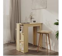Vidaxl Table De Bar Avec Étagère Chêne Sonoma 102x50x103,5cm Aggloméré Multicolore