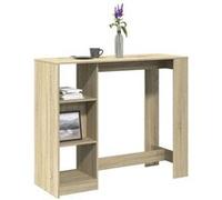 vidaXL Table de bar avec étagère – Chêne Sonoma bois d'ingénierie – Marron