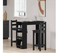 vidaXL Table de bar avec étagère de rangement chêne noir, table de pub, table de tabouret de bar, table de bar avec 862079