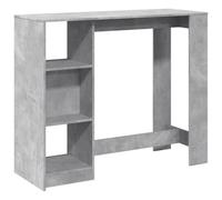 vidaXL Table de bar avec étagère – Gris béton – Bois d'ingénierie