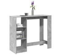 Table de bar vidaXL avec étagère gris béton bois d'ingénierie Gris G