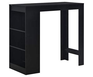 vidaXL Table de Bar avec étagère Noir 110x50x103 cm
