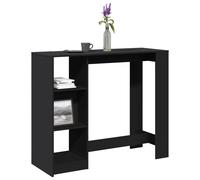 Vidaxl Table De Bar Avec Étagère Noir 124x46x103,5cm Bois D'ingénierie Multicolore
