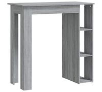 vidaXL Table de Bar avec Étagère, Table à Manger, Table de Bistro, Meuble de Réception Cuisine Maison Intérieur, Sonoma Gris Bois d'Ingénierie