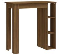 vidaXL Table de Bar avec Étagère, Table à Manger, Table de Bistro, Meuble de Réception Cuisine Maison Intérieur, Chêne Marron Bois d'Ingénierie