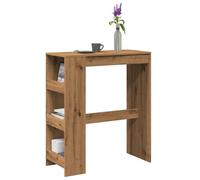 Vidaxl Table De Bar Avec Étagères Chêne Artisanal Bois D'ingénierie Marron