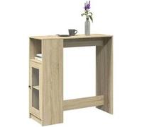 vidaXL Table de bar 854366 – avec étagères, chêne Sonoma, bois d'ingénierie marron