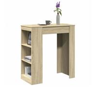 vidaXL Table de bar avec étagères chêne sonoma bois d'ingénierie, table de pub, table haute, table de tabouret de bar, table 854384