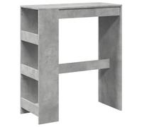 vidaXL Table de bar avec étagères – gris béton, bois d'ingénierie