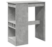 vidaXL Table de bar 854340 – bois d'ingénierie gris béton avec étagères