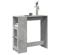 vidaXL Table de bar avec étagères gris béton bois d'ingénierie, table de pub, table haute, table de tabouret de bar, table 854367