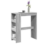 vidaXL Table de bar avec étagères sonoma gris bois d'ingénierie, table de pub, table haute, table de tabouret de bar, table 854378
