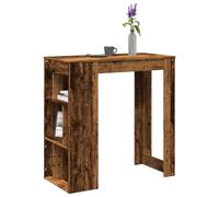 Vidaxl Table De Bar Avec Étagères Vieux Bois Bois D'ingénierie Marron