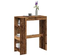 Vidaxl Table De Bar Avec Étagères Vieux Bois Bois D'ingénierie Marron