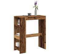 vidaXL Table de bar avec étagères vieux bois bois d'ingénierie, table de pub, table haute, table de tabouret de bar, table 854380
