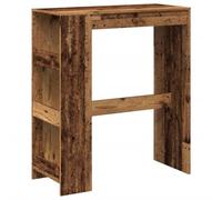 vidaXL Table de Bar avec étagères Vieux Bois Bois d'ingénierie, Table de pub, Table Haute, Table de Tabouret de Bar, Table de Bar de Cuisine