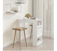 vidaXL Table de bar avec rangement Blanc 102 × 50 × 103.5 cm Aggloméré