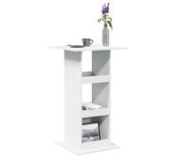 vidaXL Table de bar avec rangement blanc 60x60x102cm bois d’ingénierie, table de pub, table haute, table de tabouret de bar, 854328