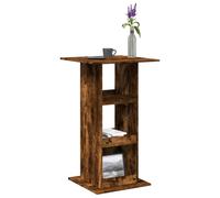 vidaXL Table de Bar avec Rangement chêne fumé Bois d’ingénierie, Table de pub, Table Haute, Table de Tabouret de Bar, Table de Bar de Cuisine