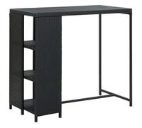 vidaXL Table de bar avec rangement 120x60x110 cm Résine tressée Noir