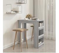 vidaXL Table de bar avec rangement Sonoma gris 102 × 50 × 103.5 cm