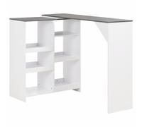 vidaXL Table de bar avec tablette amovible Blanc 138 x 40 x 120 cm