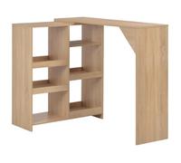 Table De Bar Avec Tablette Amovible Chêne 138 X 40 X 120 Cm Brun