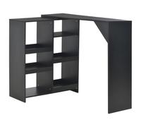 Vidaxl Table De Bar Avec Tablette Amovible Noir 138x39x110 Cm Noir