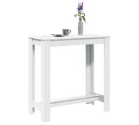 vidaXL Table de bar blanc 102x50x103,5 cm bois d'ingénierie, table de pub, table haute, table de tabouret de bar, table de 854409