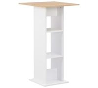 Vidaxl Table De Bar Blanc Et Chêne Sonoma 60x60x110 Cm Blanc
