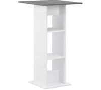 vidaXL Table de bar Blanc et gris anthracite 60x60x110 cm