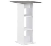 vidaXL Table de bar Blanc et gris anthracite 60x60x110 cm