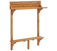 vidaXL Table de Bar de Balcon Table de Bistro Table de Comptoir Table de Salle à Mange Patio Terrasse Extérieur 90x37x122,5 cm Bois d'Acacia Massif