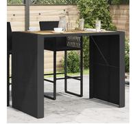 vidaXL Table de bar de jardin avec dessus en bois d'acacia noir 145×80×110 cm