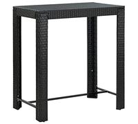 vidaXL Table de Bar de Jardin Table de Bistro Meuble de Patio Table de Terrasse Cuisine Arrière-Cour Extérieur Noir 100x60,5x110,5 cm Résine Tressée