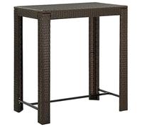 Vidaxl Table De Bar De Jardin Marron 100x60,5x110,5 Cm Résine Tressée