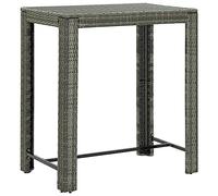 vidaXL Table de Bar de Jardin Table de Bistro Meuble de Patio Table de Terrasse Cuisine Arrière-Cour Extérieur Gris 100x60,5x110,5 cm Résine Tressée