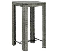 Vidaxl Table De Bar De Jardin Gris 60,5x60,5x110,5 Cm Résine Tressée