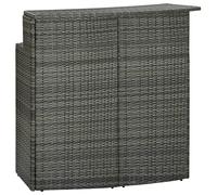 vidaXL Table de Bar de Jardin Table de Comptoir Table de Pub Meuble de Patio Table de Terrasse Extérieur Gris 120x55x110 cm Résine Tressée