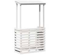 Vidaxl Table De Bar D'extérieur Avec Toit Blanc Bois Massif