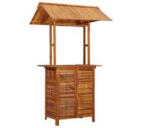 vidaXL Table de Bar d'Extérieur avec Toit Table de Pub Table de Comptoir Table Haute Jardin Cour Patio Terrasse 113x106x217 cm Bois d'Acacia