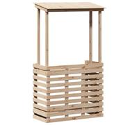 vidaXL Table de Bar d'Extérieur et Toit, Table à Manger avec Étagères, Meuble de Bistrot avec Rangement Jardin Terrasse, Bois Massif