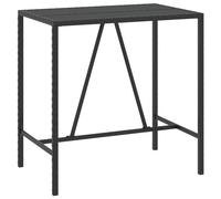 Vidaxl Table De Bar Et Dessus En Verre Noir 110x70x110 Cm Poly Rotin